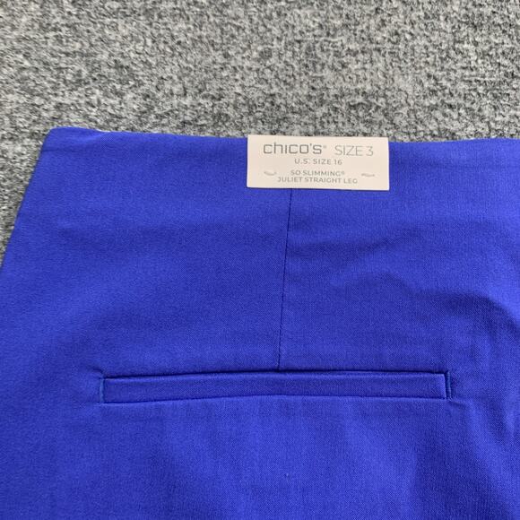 Chicos Pants Womens 16 Purple Nightshade So Slimming Juliet Straight Leg Cropped - Picture 11 of 13